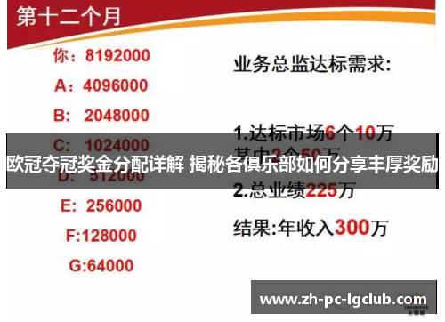 欧冠夺冠奖金分配详解 揭秘各俱乐部如何分享丰厚奖励
