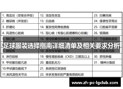 足球服装选择指南详细清单及相关要求分析 足球服装选择指南详细清单及相关要求分析